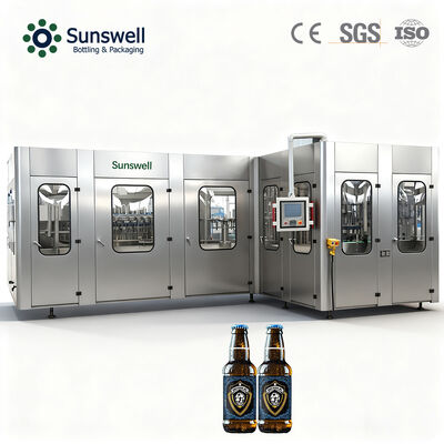 Automatic 3-in-1 Glass Bottling & Filling Machine for Beer Production