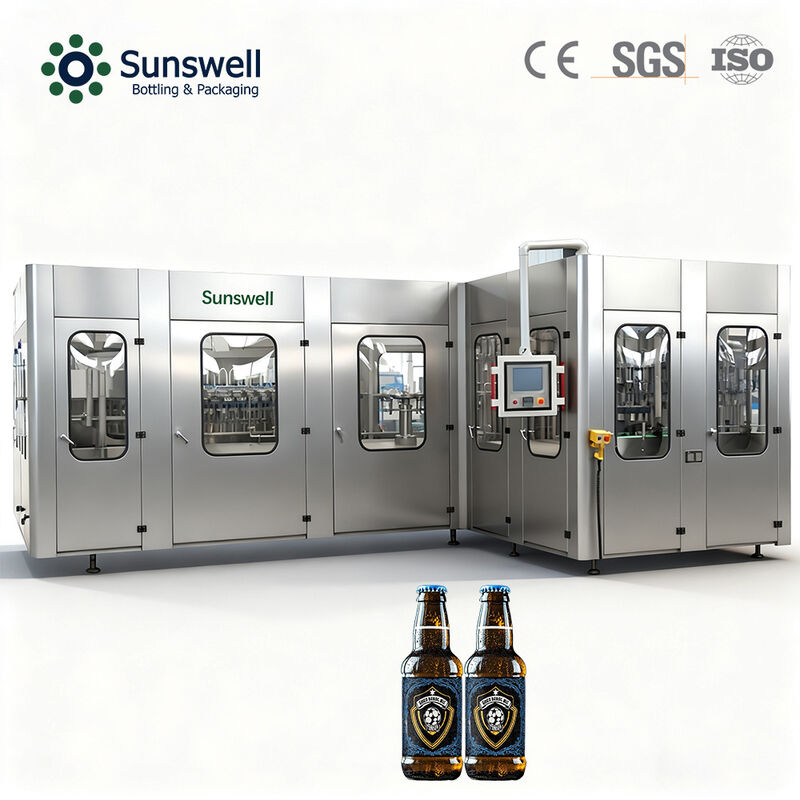 Automatic 3-in-1 Glass Bottling & Filling Machine for Beer Production