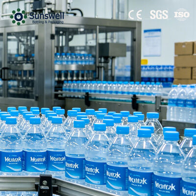 पूर्ण स्वचालित 24000 BPH 500ml पीईटी बोतल खनिज जल उत्पादन लाइन