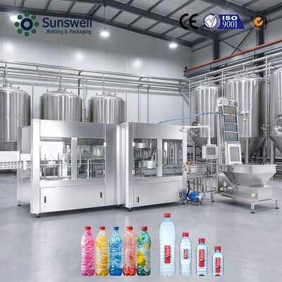 स्वचालित 24000BPH 500ml शुद्ध जल बॉटलिंग उत्पादन लाइन रिंसिंग फिलिंग कैपिंग यूनिट